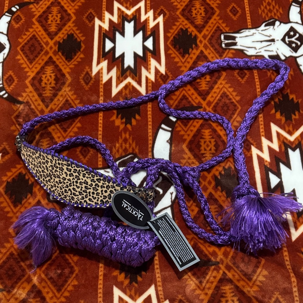 Purple and Leopard horse halter